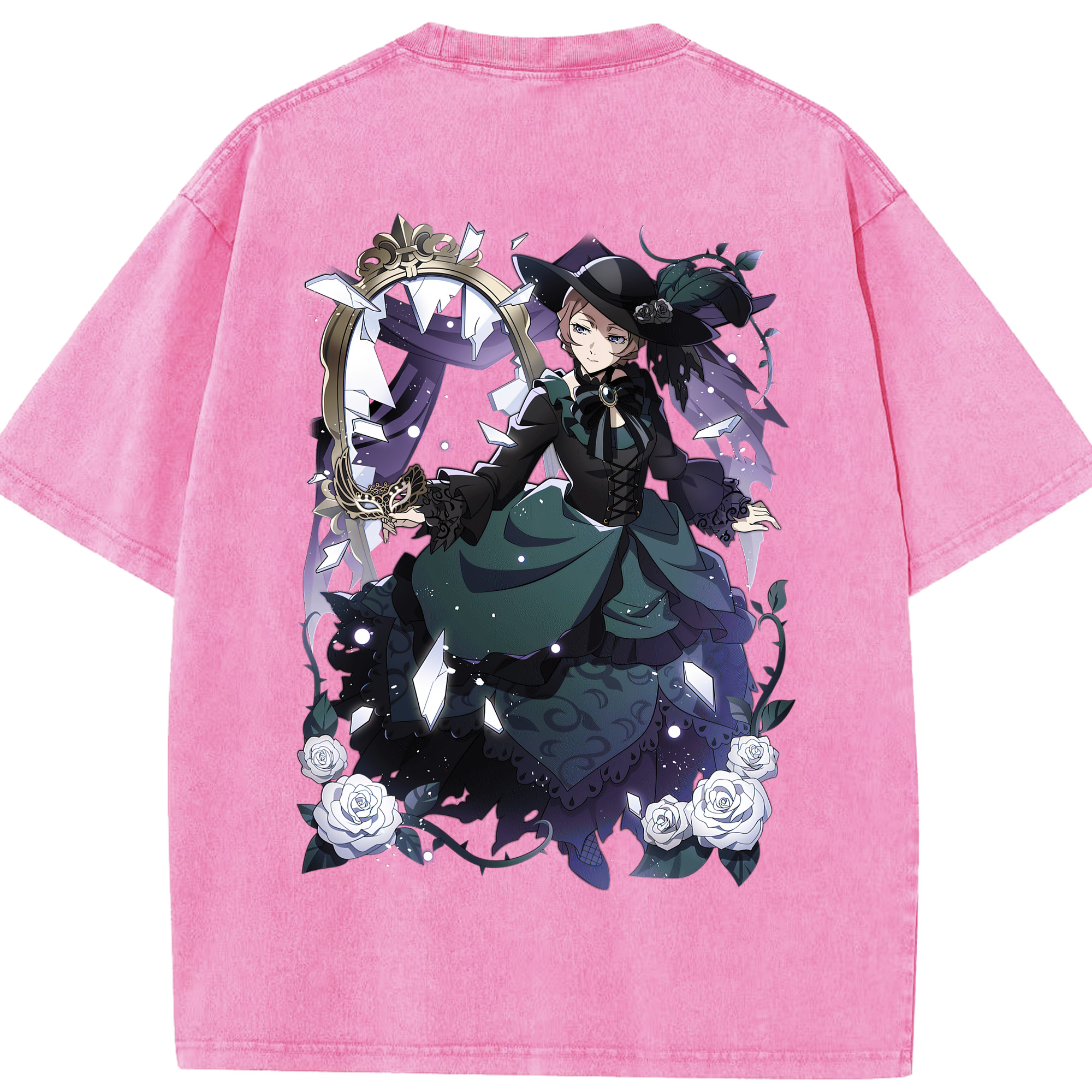（画像用） 文豪ストレイドッグス Bungo Stray Dogs 綿100% ヴィンテージ風 半袖Tシャツ（背面プリント）